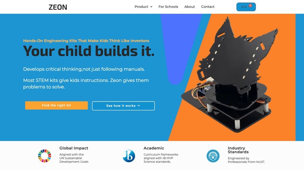 The ZeonStem homepage